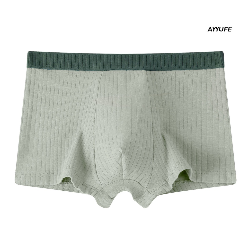 [AYYUFE] Set 4 Quần Lót Boxer Lưng Vừa Dáng Chữ U Co Giãn Thoáng Khí Màu Sắc Tương Phản Chống Chảy Xệ Plus Size Cho Nam