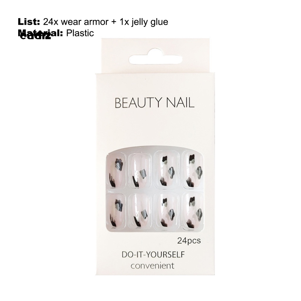 Bộ 24 Móng Tay Giả Dạng Nhấn Bằng Keo Dán Toàn Diện