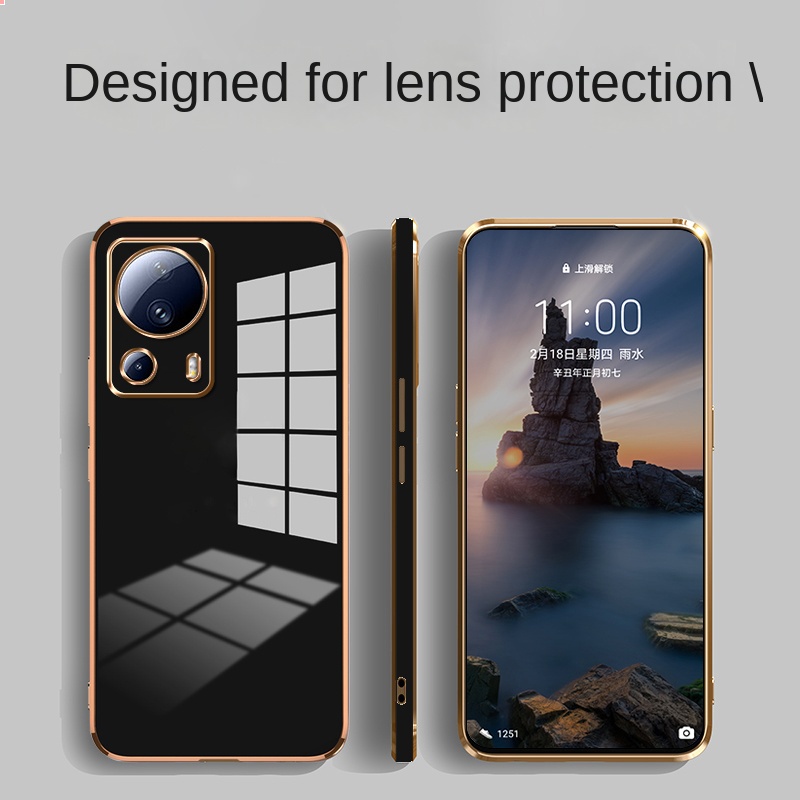 Ốp Điện Thoại Silicone Mạ Cao Su Bóng Bảo Vệ Camera Cho xiaomi 13 Lite Mi 13Lite xiaomi 12T Pro 12 Lite 11 Lite 5G NE 6D