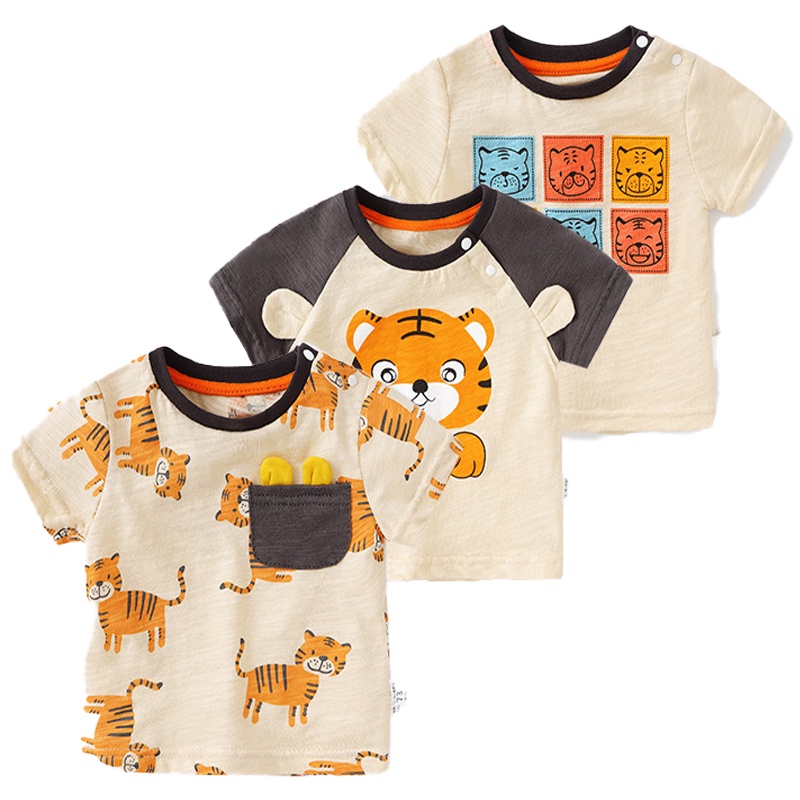 Áo Thun Cotton Tay Ngắn In Họa Tiết Hoạt Hình 3D Thời Trang Mùa Hè Dành Cho Trẻ Em