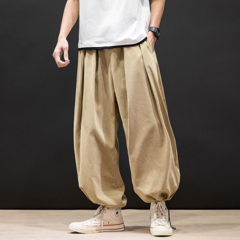 Quần Thể Thao Ống Rộng Phối Dây Rút Phong Cách Đường Phố Hàn Quốc Cho Nam