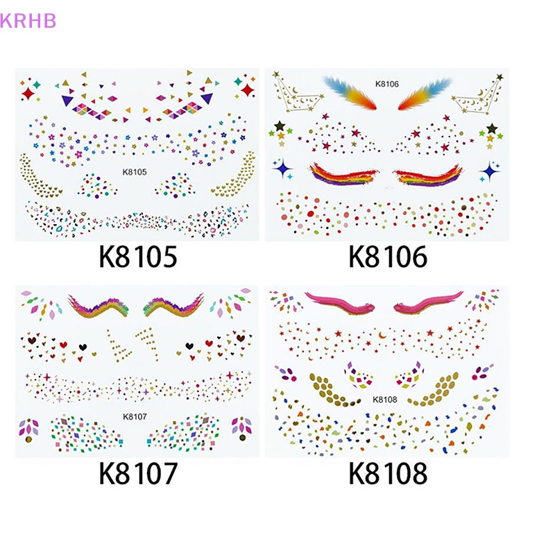 Set 4 Cặp Nhãn Dán Trang Trí Mắt Họa Tiết Ren Dễ Thương Mới