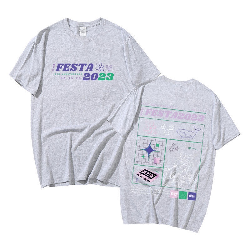 Áo Thun Cotton Tay Ngắn Dáng Rộng In Chữ ANNIVERSARY FESTA 2023 Kỉ Niệm 10 Năm Thời Trang Mùa Hè Cho Nam Và Nữ