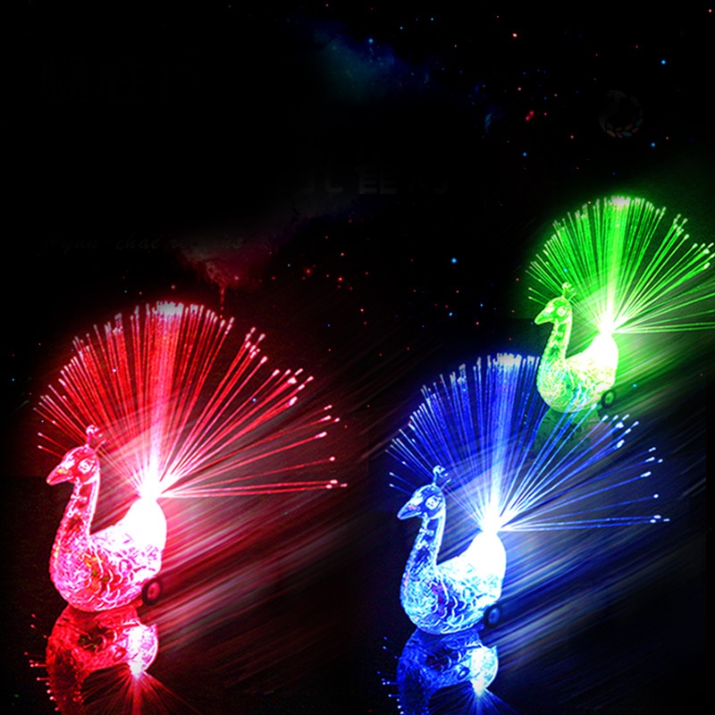 Uloveremn Bộ 3 Đèn LED Hình Con Công Phát Sáng Dùng Để Trang Trí