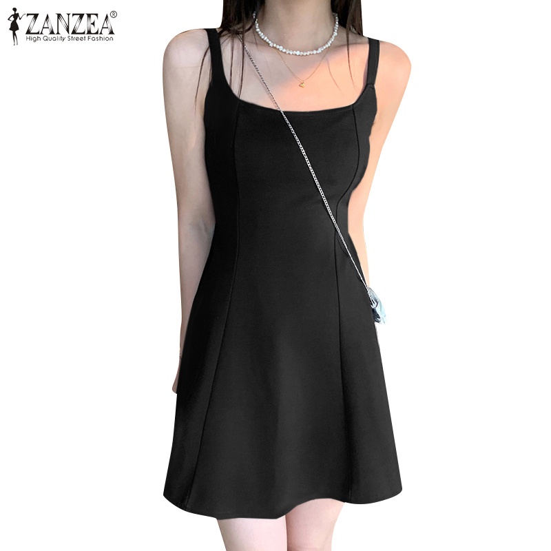 Zanzea Đầm Nữ Không Tay Cổ Chữ U Thời Trang Quyến Rũ