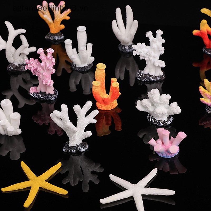 ~ Afhvn ~ San Hô Nhân Tạo Bằng Nhựa Resin Trang Trí Hồ Cá / Tiểu Cảnh Để Bàn Thủ Công