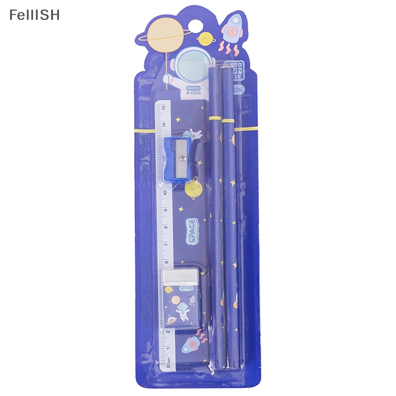 1 Bộ Văn Phòng Phẩm Hoạt Hình Đáng Yêu Nhỏ Gọn Dành Cho Học Sinh 439br