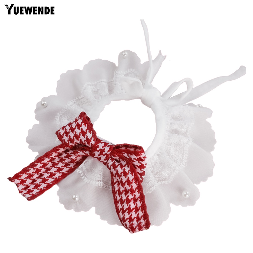 Yq.e Khăn Choàng Cổ Thắt Nơ Viền Ren Mềm Mại Thoải Mái Độ Ổn Định Cao Trang Trí Bên Ngoài Cho Thú Cưng