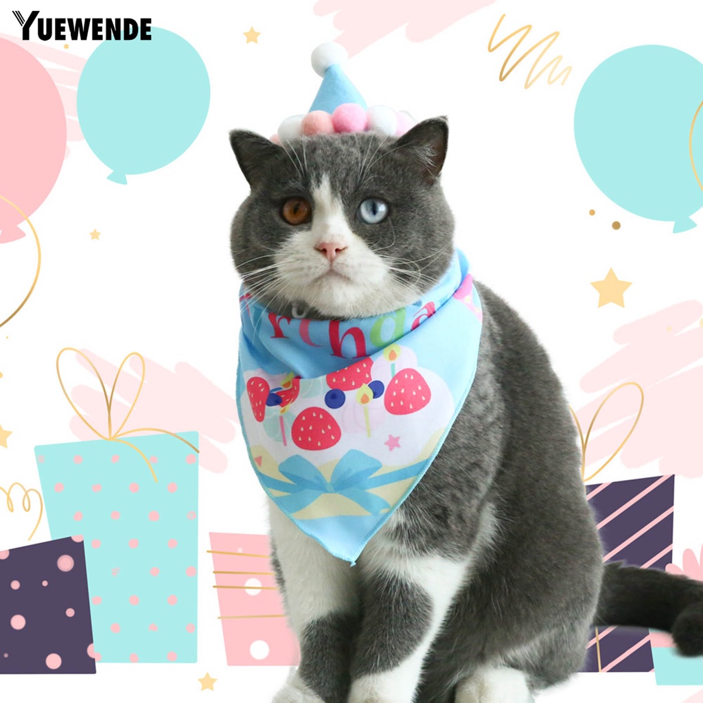 Yq.e Yếm Ăn Tam Giác In Họa Tiết Thời Trang Mềm Mại Dành Cho Cún Cưng / Tiệc Sinh Nhật