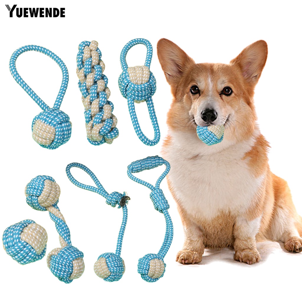 Set 7 Đồ Chơi Dây Cotton Bện Mềm Mại Chống Cắn Kích Thích Mọc Răng Cho Thú Cưng