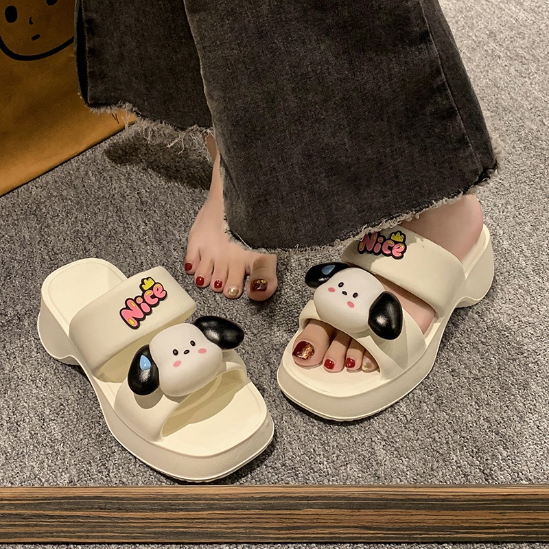 Kisstyle Dép Sandal Đế Dày Mềm Mại Họa Tiết Hoạt Hình Thoải Mái Thời Trang Đi Biển Cho Nữ