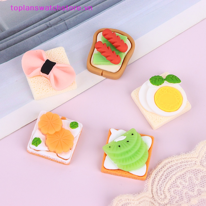 Set 5 Mô Hình Bánh Mì Tráng Miệng Trang Trí Nhà Búp Bê