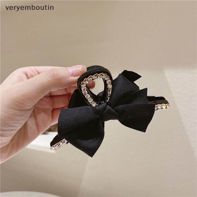 Kẹp Tóc Nơ Lớn Màu Đen Phong Cách Hàn Quốc Thanh Lịch