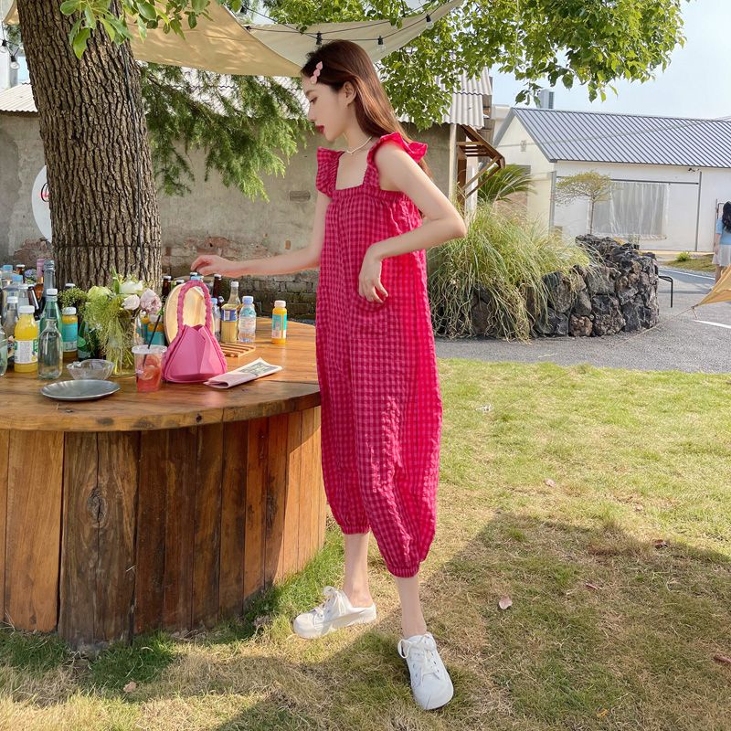 Quần Yếm Dáng Rộng Thiết Kế Mới Thời Trang Theo Phong Cách Hàn Quốc Cho Nữ