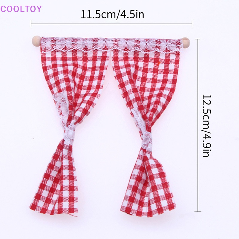 1 Rèm Cửa Ren Xinh Xắn Cho Nhà Búp Bê Tỉ Lệ 1: 12