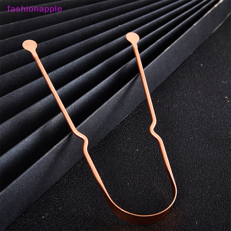 1 Dụng Cụ Nạo Lưỡi Bằng Đồng Đơn Giản Làm Sạch Hơi Thở Tươi Mát