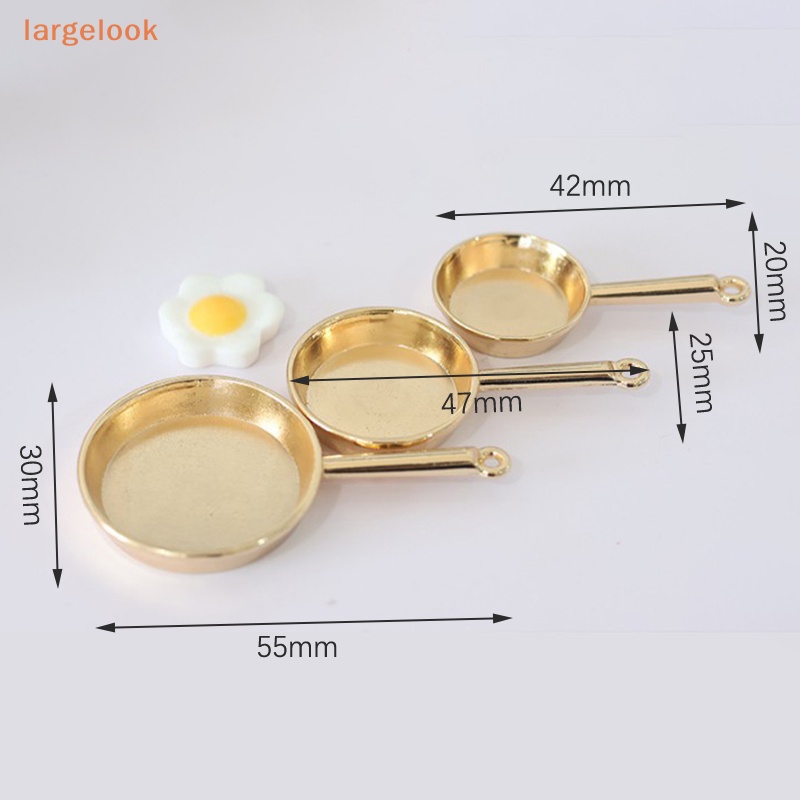 Bộ Chảo Chiên Trứng Bằng Kim Loại Tỉ Lệ 1 / 12 Trang Trí Nhà Búp Bê