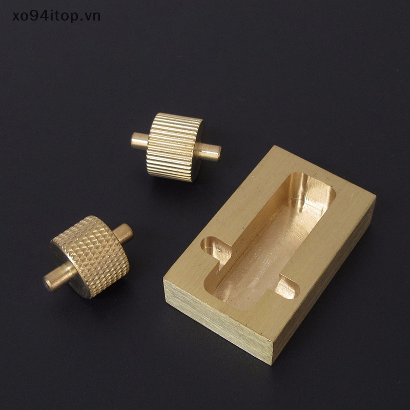 Xoitop 1 Bộ Dụng Cụ 2 Con Lăn Bằng Đồng Nguyên Chất Tự Làm Đồ Da Thủ Công