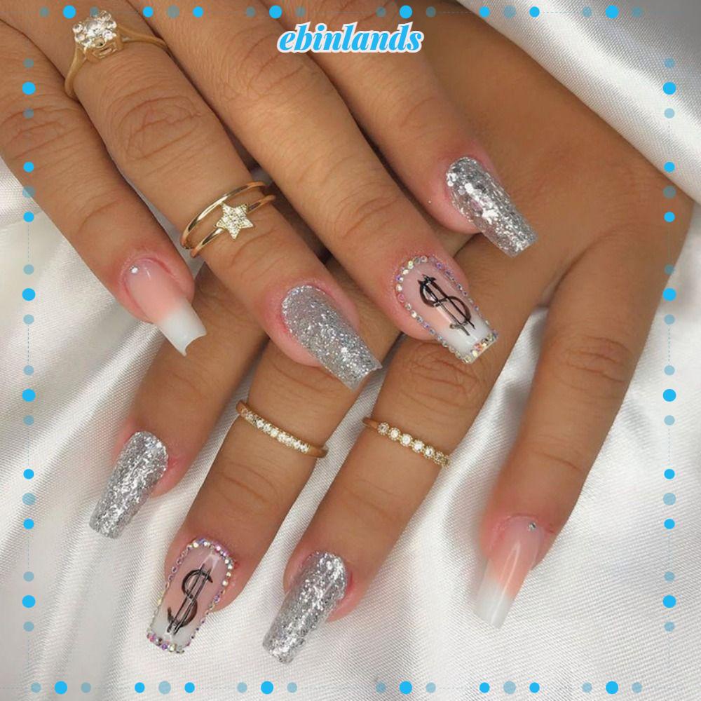 Set 24 Móng Tay Giả Dạng Nhấn Phong Cách Pháp Đơn Giản|Phụ Kiện Múa Ba Lê Chuyên Dụng Chất Lượng