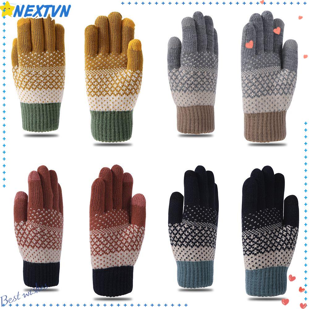 Găng Tay Len Nhung Dệt Kim Thời Trang Mùa Đông Dành Cho Học Sinh