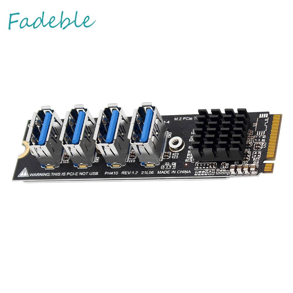 Thẻ Mở Rộng M.2 Mkey Sang 4 PCI-E Tốc Độ Cao Usb 3.0 Cho Máy Tính Bàn