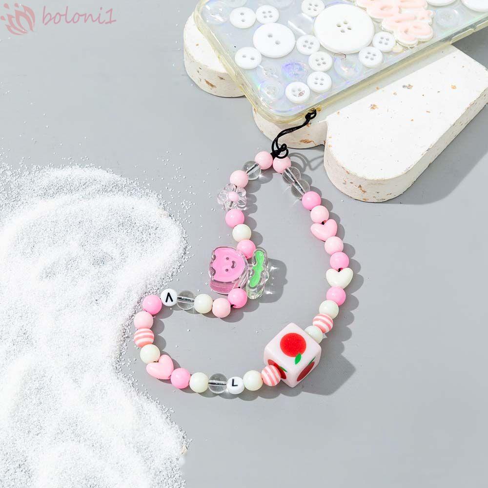 Dây Đeo Điện Thoại Bằng Acrylic Phối Chuỗi Hạt DIY