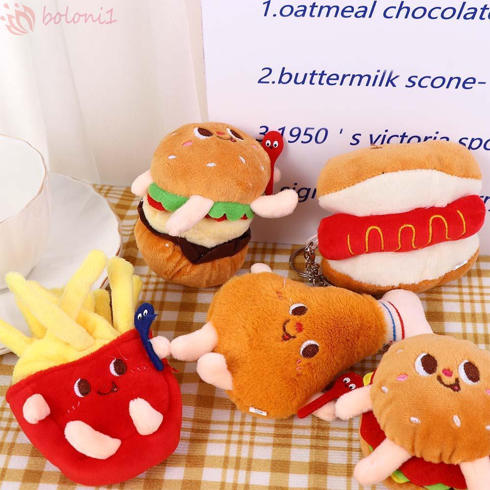 Móc Khóa Hình Bánh Hamburger Nhồi Bông Ngộ Nghĩnh