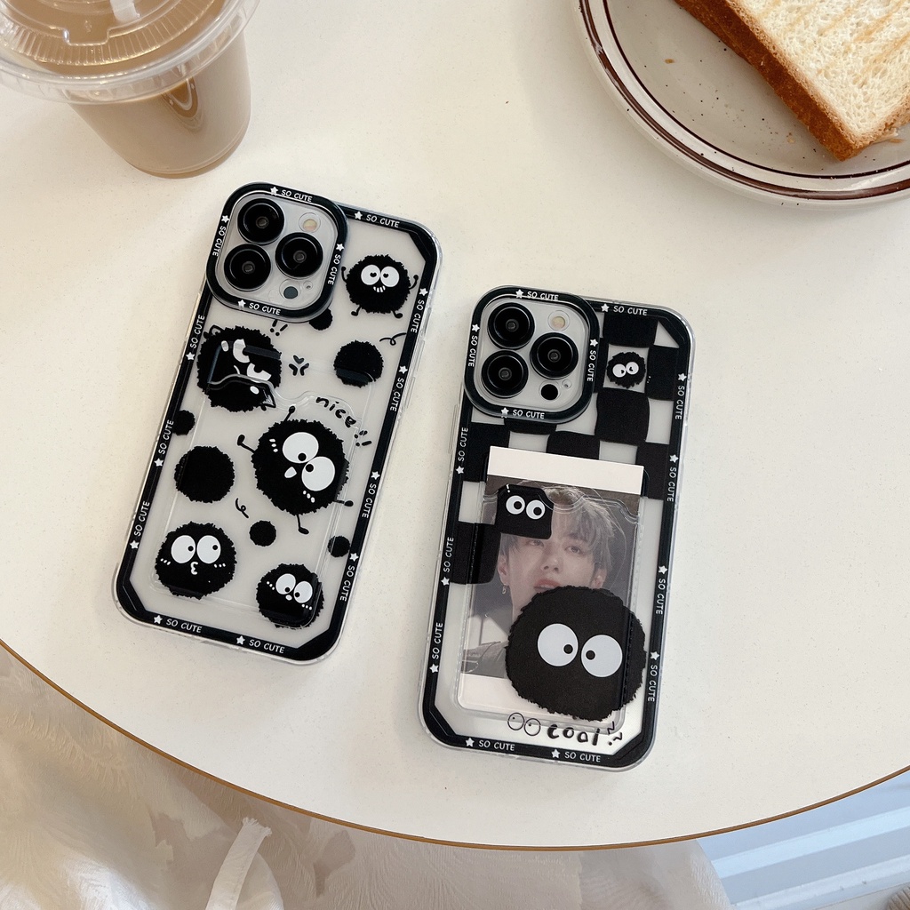 Ốp Điện Thoại Tpu Mềm Trong Suốt Hình Bùi Nhùi Hoạt Hình Có Ngăn Đựng Thẻ Cho iPhone 14 Plus 13 12 11 Pro XR XS Max