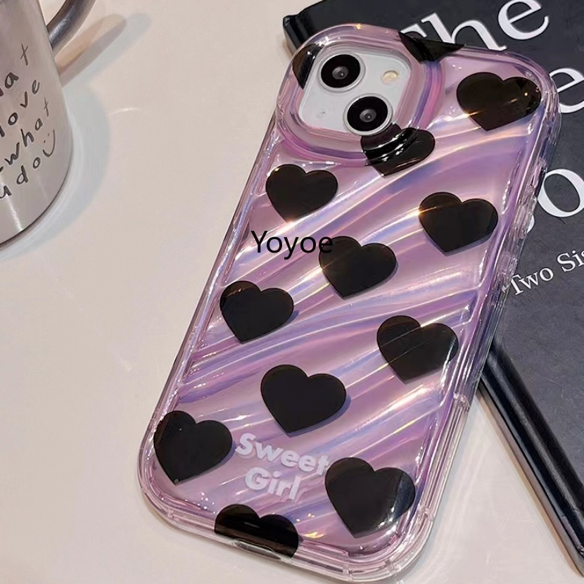 Ốp Điện Thoại Silicone Mềm Chống Sốc Họa Tiết Trái Tim Cho iPhone 14 13 12 11 Pro Max X XR XS 7 8 Plus SE