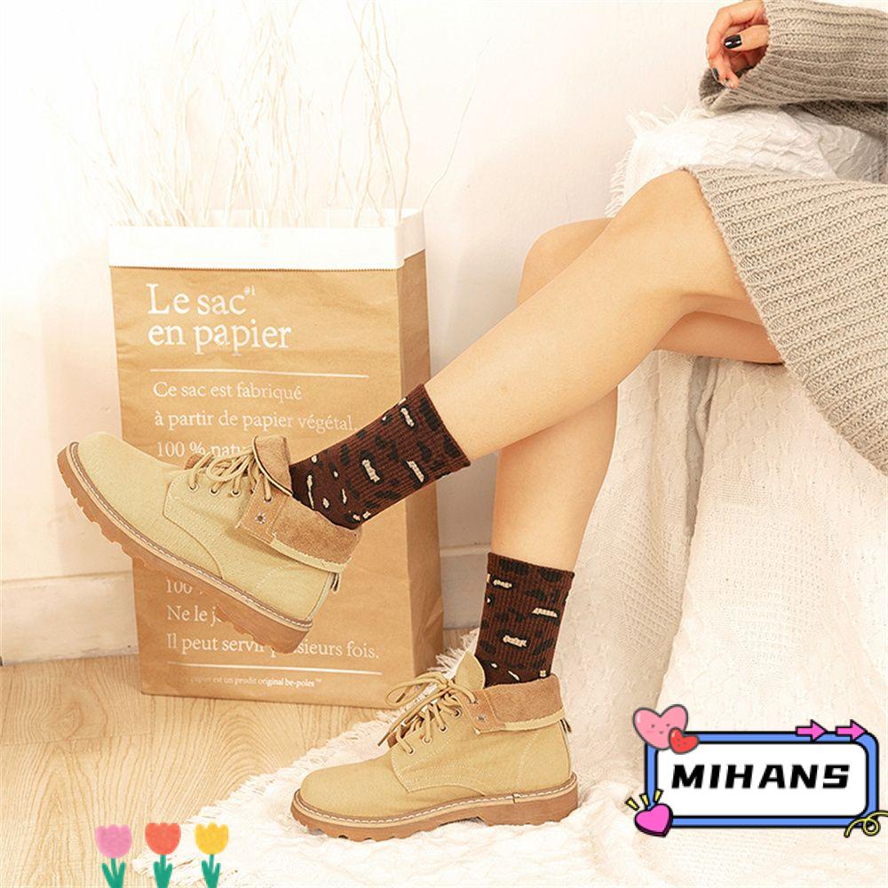 Đôi Tất Chân Cotton Màu Trơn Phong Cách Vintage Cho Nữ