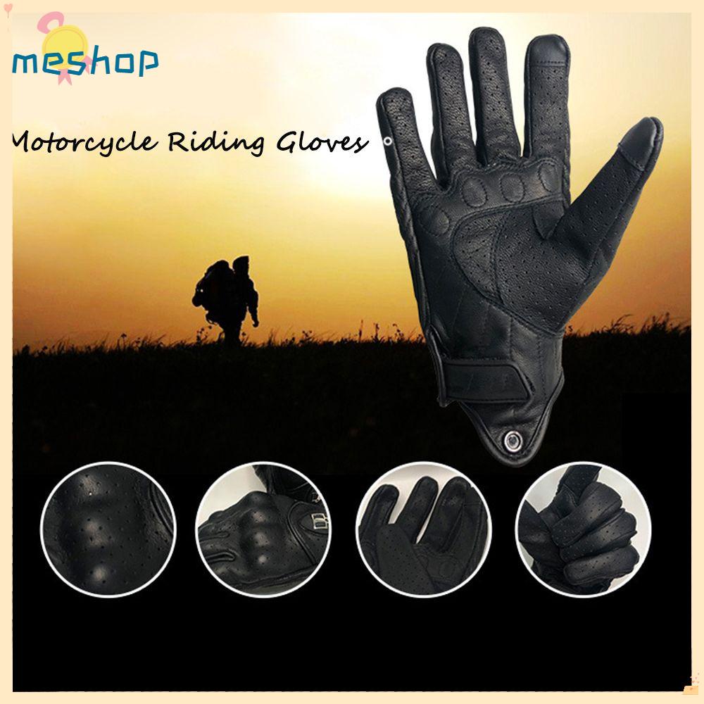 Set 2 Găng Tay Lái Xe Bằng Da Đục Lỗ Thoáng Khí Chống Trượt