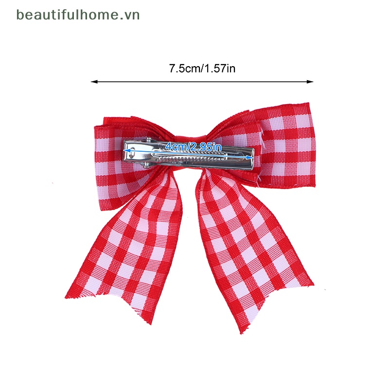 1 Cặp Kẹp Tóc Nơ Vải Ren Hai Lớp Hình Quả Cherry Đỏ Phong Cách Lolita