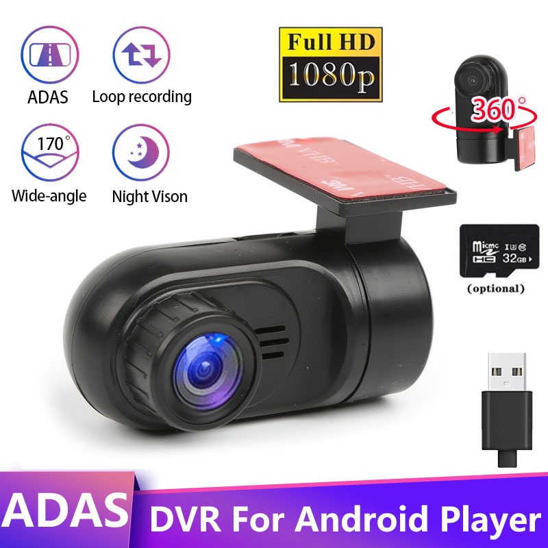 Bộ Camera Hành Trình Xe Hơi DVR HD Có Tầm Nhìn Ban Đêm Kèm Phụ Kiện