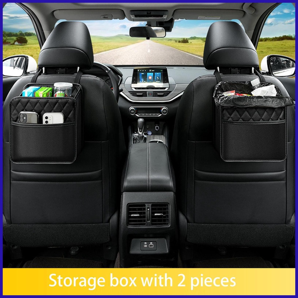 Túi Da PU Đựng Đồ Dùng Gắn Lưng Ghế Xe Hơi Chống Mài Mòn Trang Trí Nội Thất