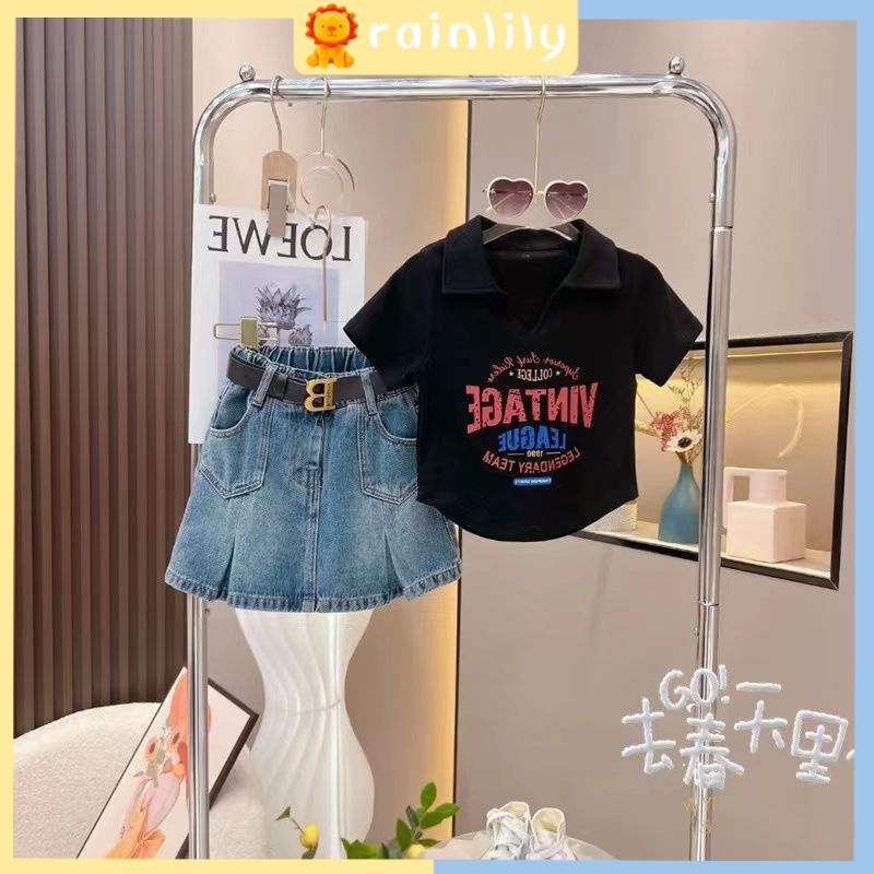 Hàng Mới Về Chân Váy Denim Ngắn Thời Trang Xuân Hè 2023 Dành Cho Bé Gái