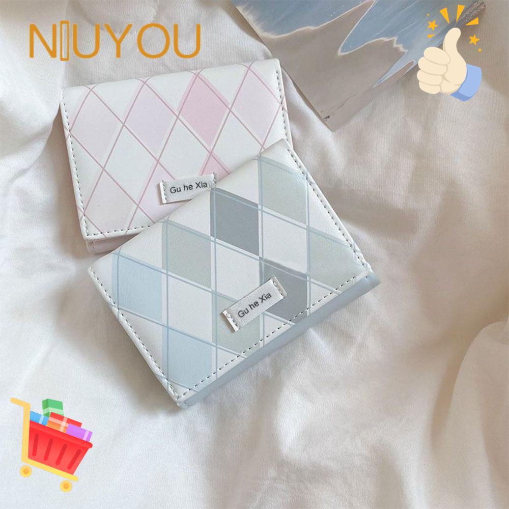 Ví Đựng Thẻ Tín Dụng Đa Năng Họa Tiết Kẻ Sọc Màu Xanh Dương Thời Trang Cho Nữ