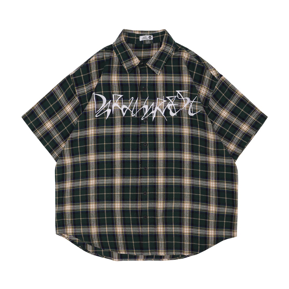 Áo Sơ Mi Ngắn Tay Dáng Rộng Thêu Chữ Thời Trang Mùa Hè Dành Cho Nam