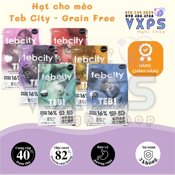 Hạt Mix Topping Sấy TEB CITY Grain Free Cho Mèo Mọi Lứa Tuổi - Túi Hãng 1,5kg Hạt mister donut