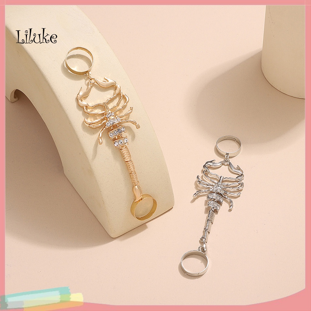 Set 2 Nhẫn Đeo Khớp Ngón Tay Kim Loại Đính Đá Thời Trang Nữ