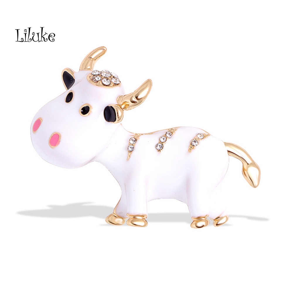 Ghim Cài Áo Hình Bò Sữa Đính Đá Trang Trí Cho Nam Và Nữ