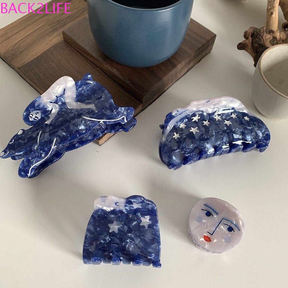 Kẹp Tóc Càng Cua Vẽ Họa Tiết Nghệ Thuật Thời Trang Cá Tính Dành Cho Bạn Gái / Tóc Đuôi Ngựa Back2Lilife