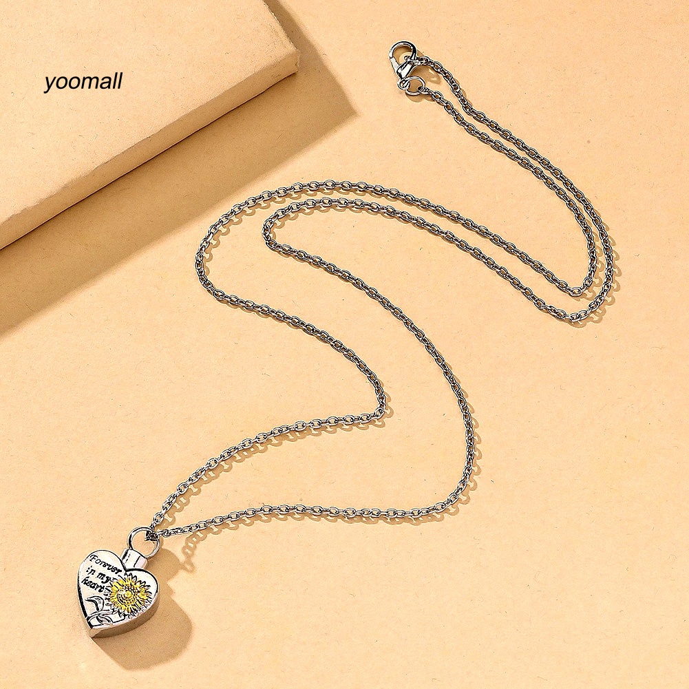 Vòng cổ Mặt Trái Tim Khắc Chữ Forever in My Heart Thời Trang Cho Nam Và Nữ