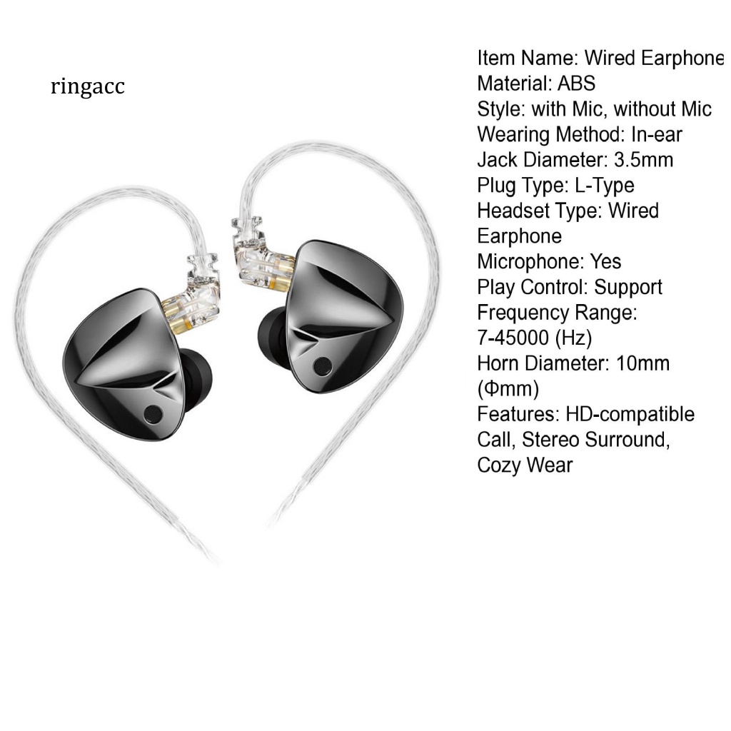 Tai Nghe RGA Hi-Fi Âm Thanh Nổi 4 Mức Độ Có Điều Khiển Và Gọi Điện Với Jack Cắm 3.5mm