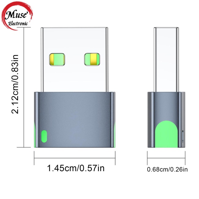 Đầu Chuyển Đổi Usb 2.0 Sang Type-C Có Đèn Led 480mbps Chất Lượng Cao