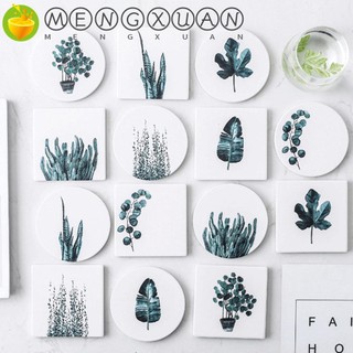 Miếng lót cốc để bàn bằng gốm ceramic hình tròn/ vuông chịu nhiệt phong cách Bắc Âu tự nhiên MENGXUAN