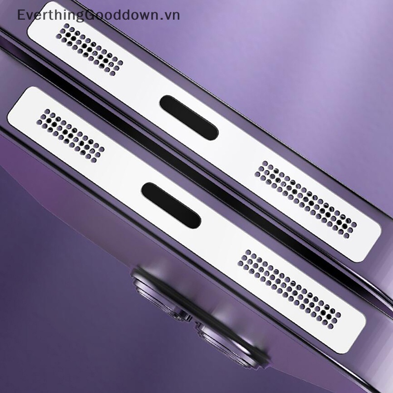 Set 1 / 2 Miếng Dán Lỗ Loa Bằng Kim Loại Chống Bụi Hình Vuông Cho IP 14Pro 13Max