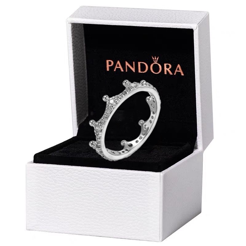 Nhẫn Đính Hôn Mạ Vàng Hồng 18k Pandora Đính Đá Zircon 925 Sang Trọng Cho Nữ