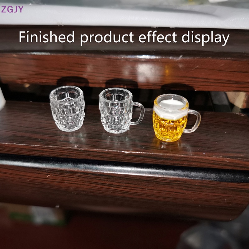 Khuôn Silicon Làm Cốc Bia / Trà Sữa / Ly Thủy Tinh Thu Nhỏ 1: 12 Trang Trí Nhà Búp Bê DIY Mới