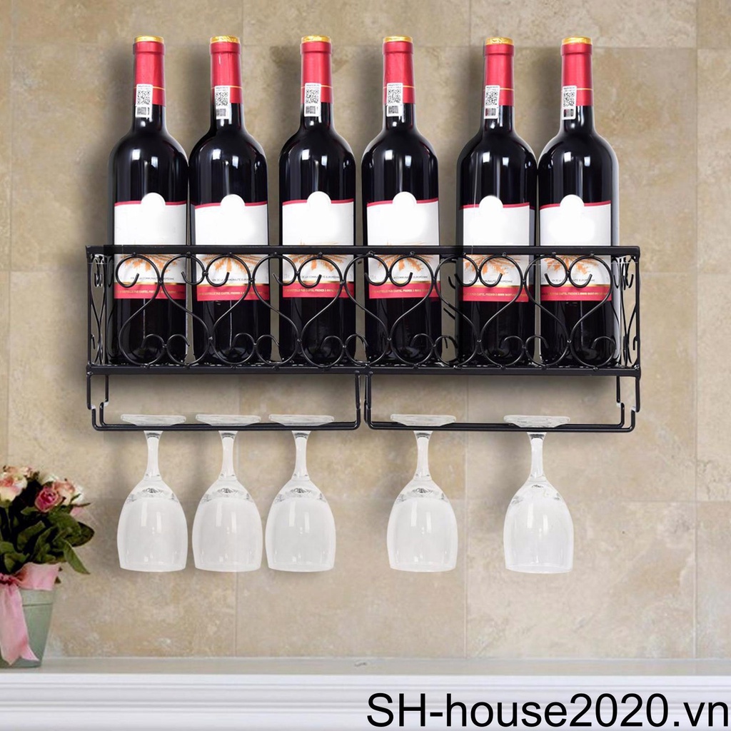 Giá Treo Tường Trưng Bày Rượu Trang Trí Phòng Khách