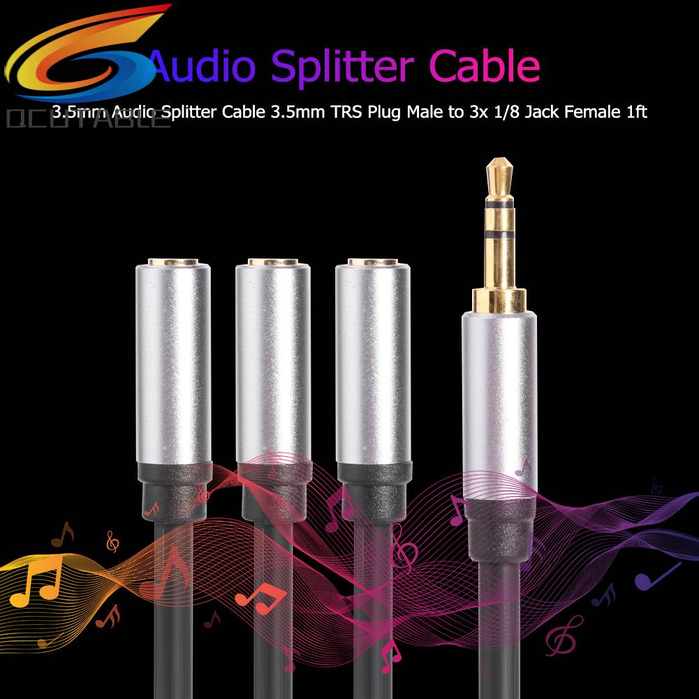 Cáp Chia Âm Thanh 3.5mm 3.5mm TRS Sang 3x 1 / 8 Jack CắM 1ft